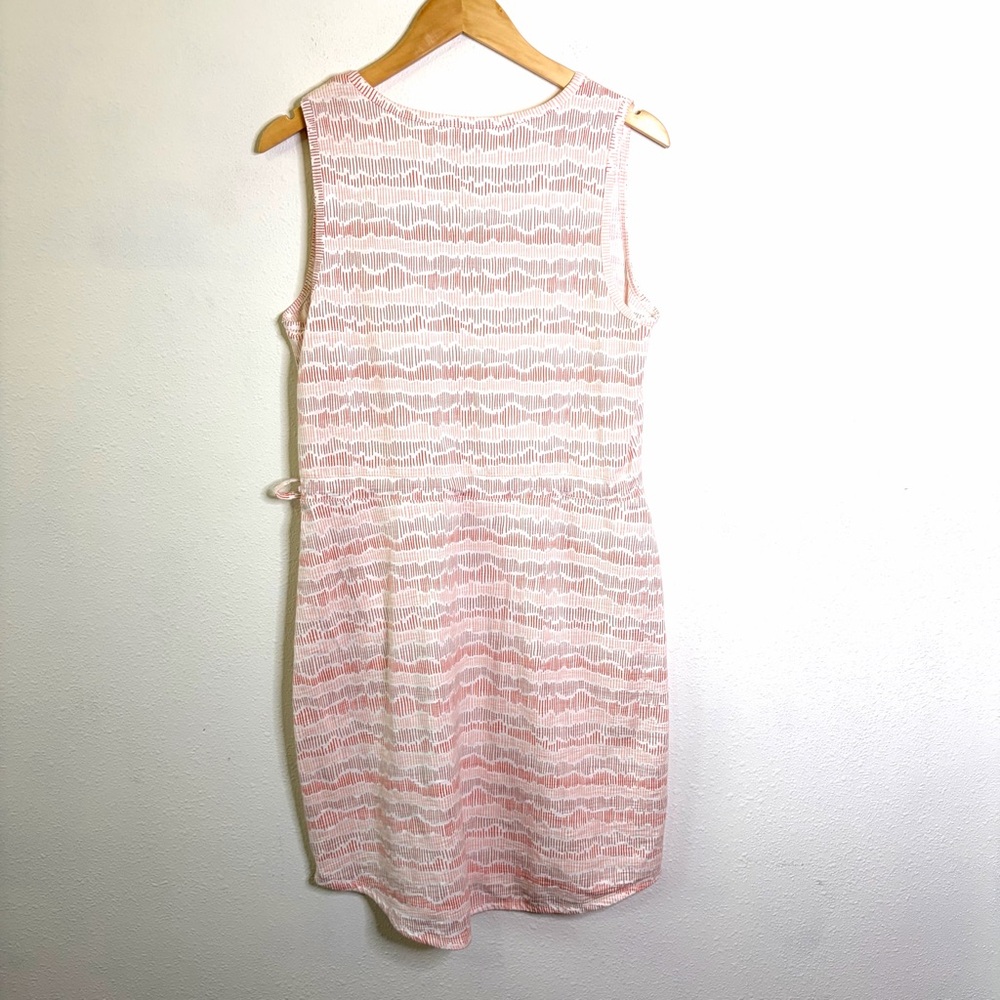 Duluth Trading Co To N Flow Pink White Sleeveless Midi Dress popover sz S knit - Picture 6 of 7